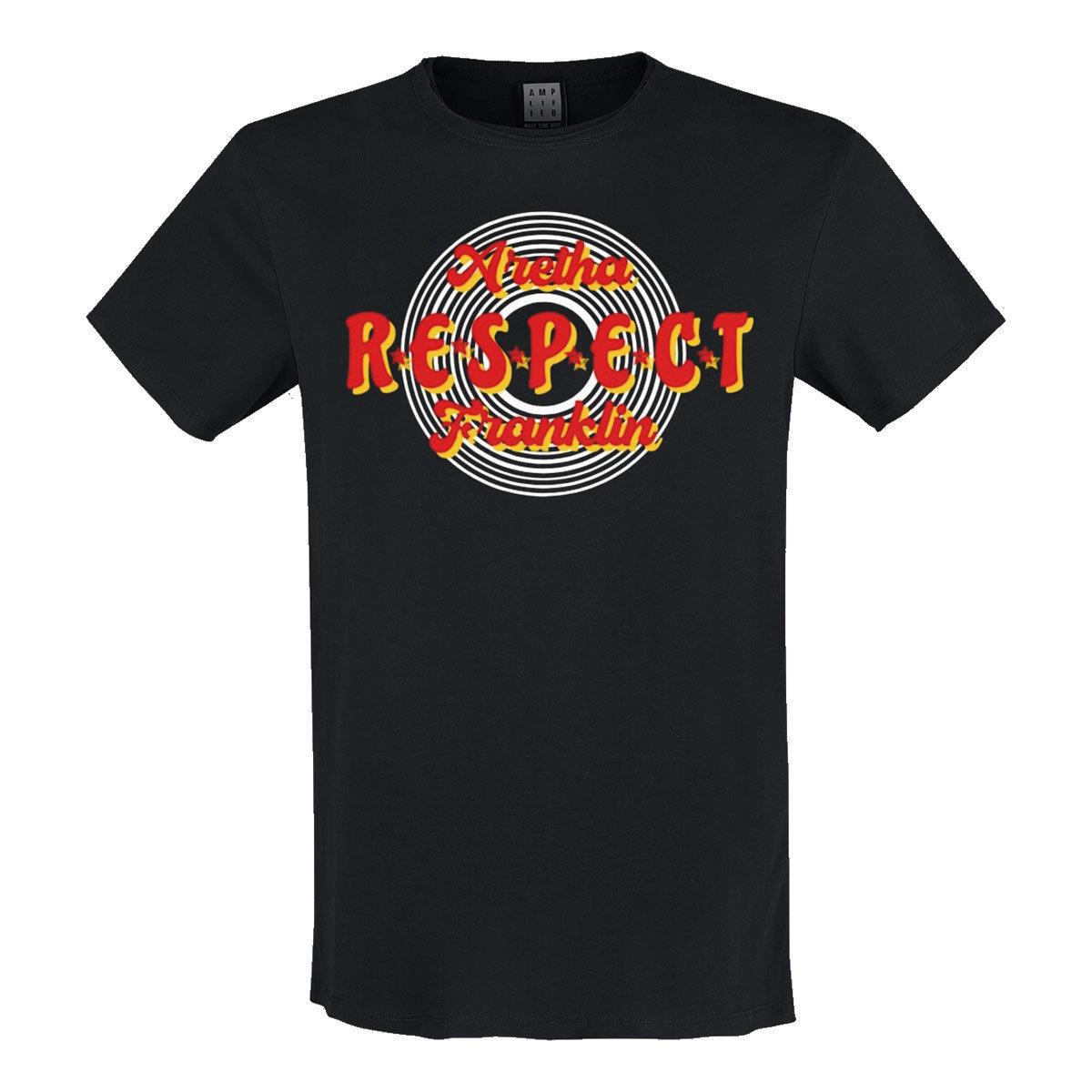 Black - Front - Amplified Unisex Adult Respect Aretha Franklin T-Shirt