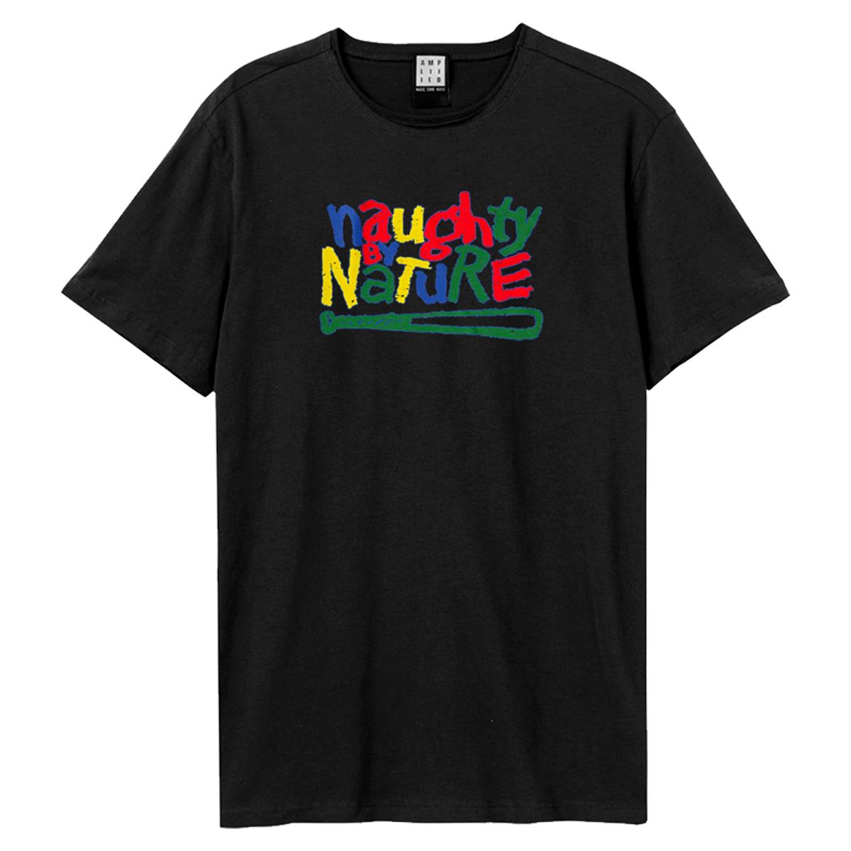 Black - Front - Amplified Unisex Adult Colourful Naughty By Nature T-Shirt