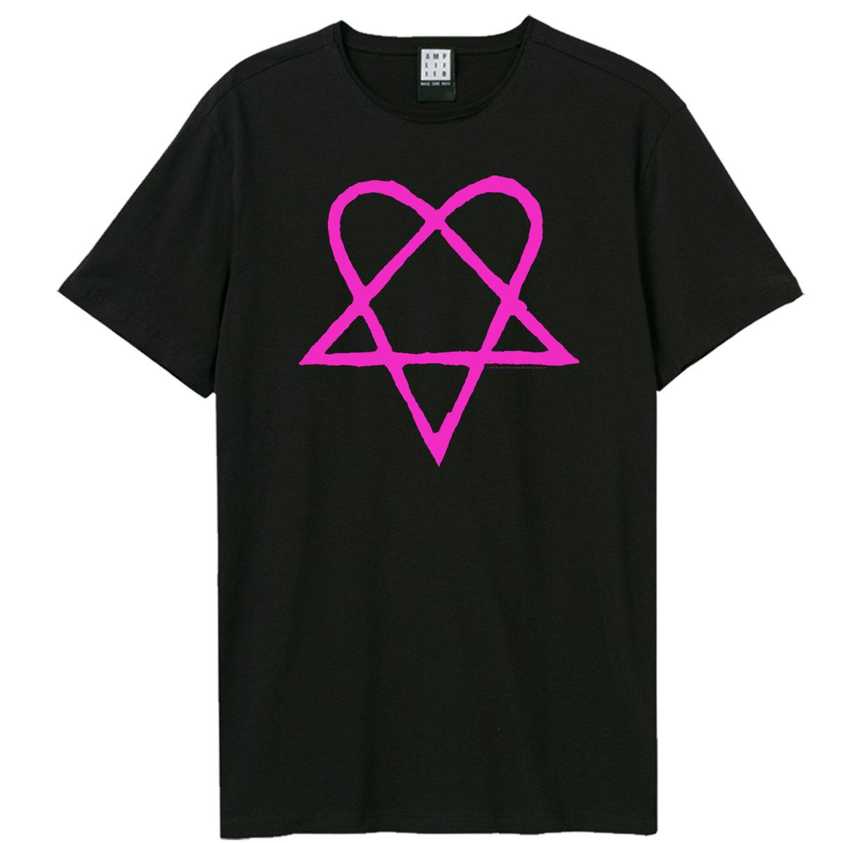 Black - Front - Amplified Unisex Adult Heartagram HIM T-Shirt