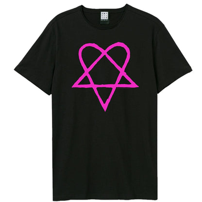 Black - Front - Amplified Unisex Adult Heartagram HIM T-Shirt