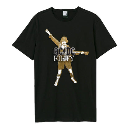 Black - Front - Amplified Unisex Adult Golden Angus 50 AC-DC T-Shirt