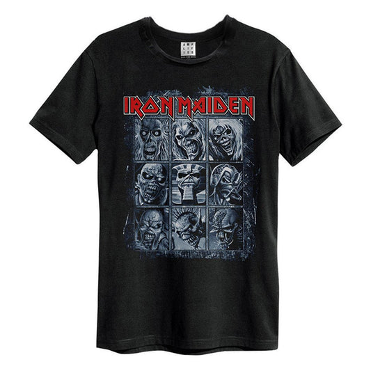 Black - Front - Amplified Unisex Adult 9 Eddies Iron Maiden T-Shirt