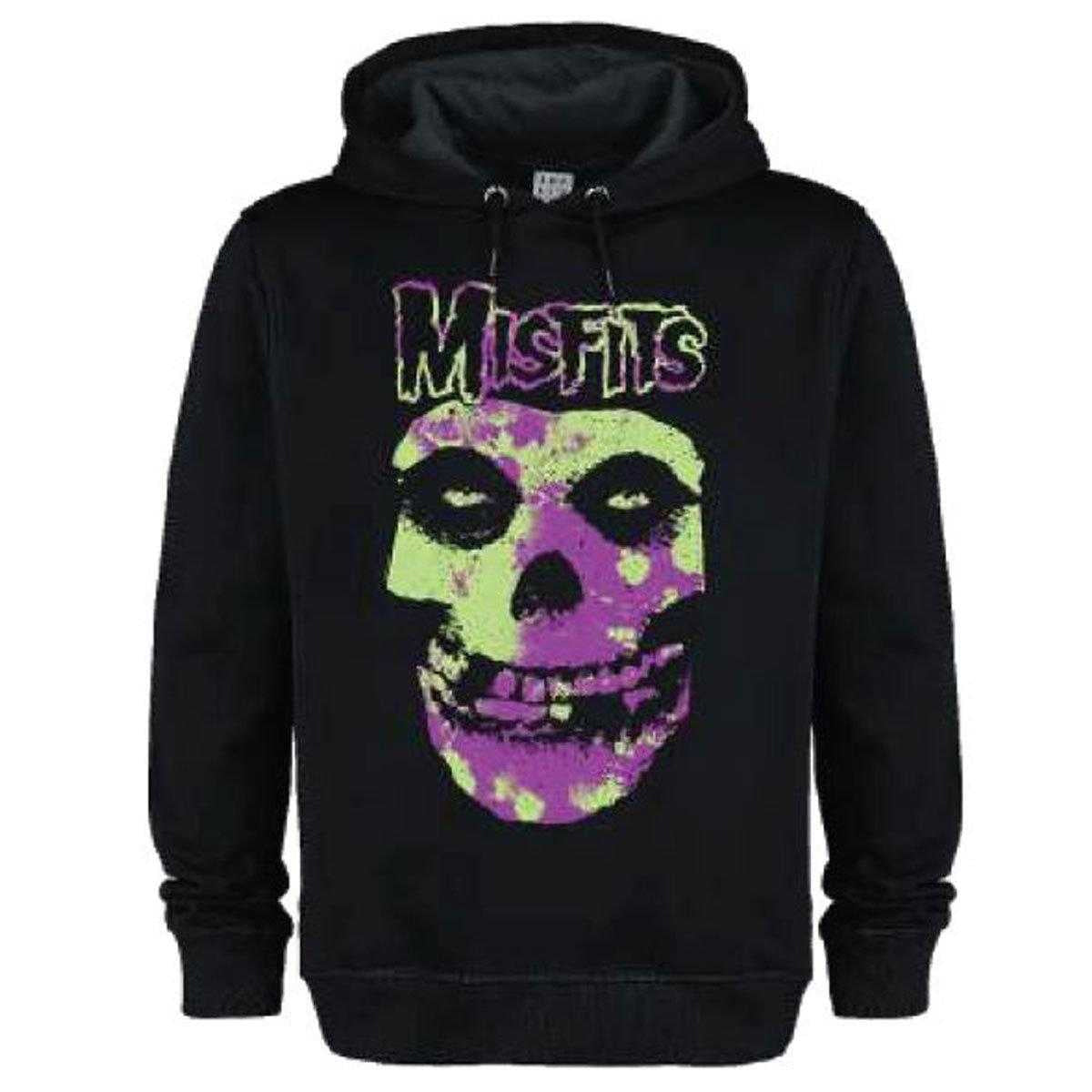 Black - Front - Amplified Unisex Adult Camo Skull Misfits Hoodie