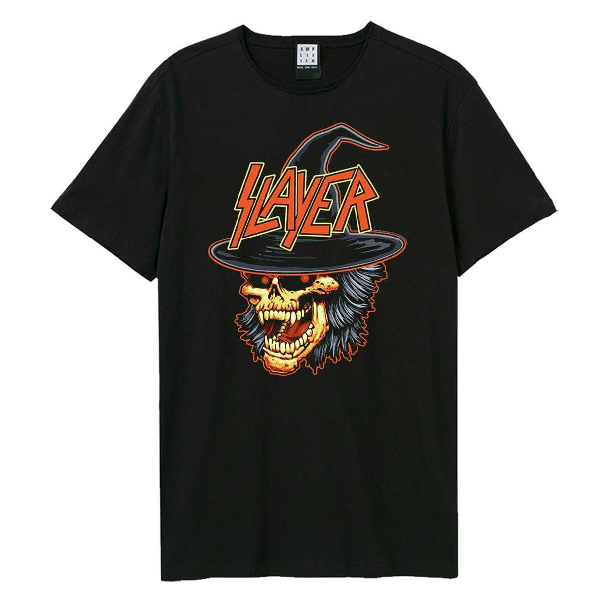 Black - Front - Amplified Unisex Adult Halloween Skull Slayer T-Shirt