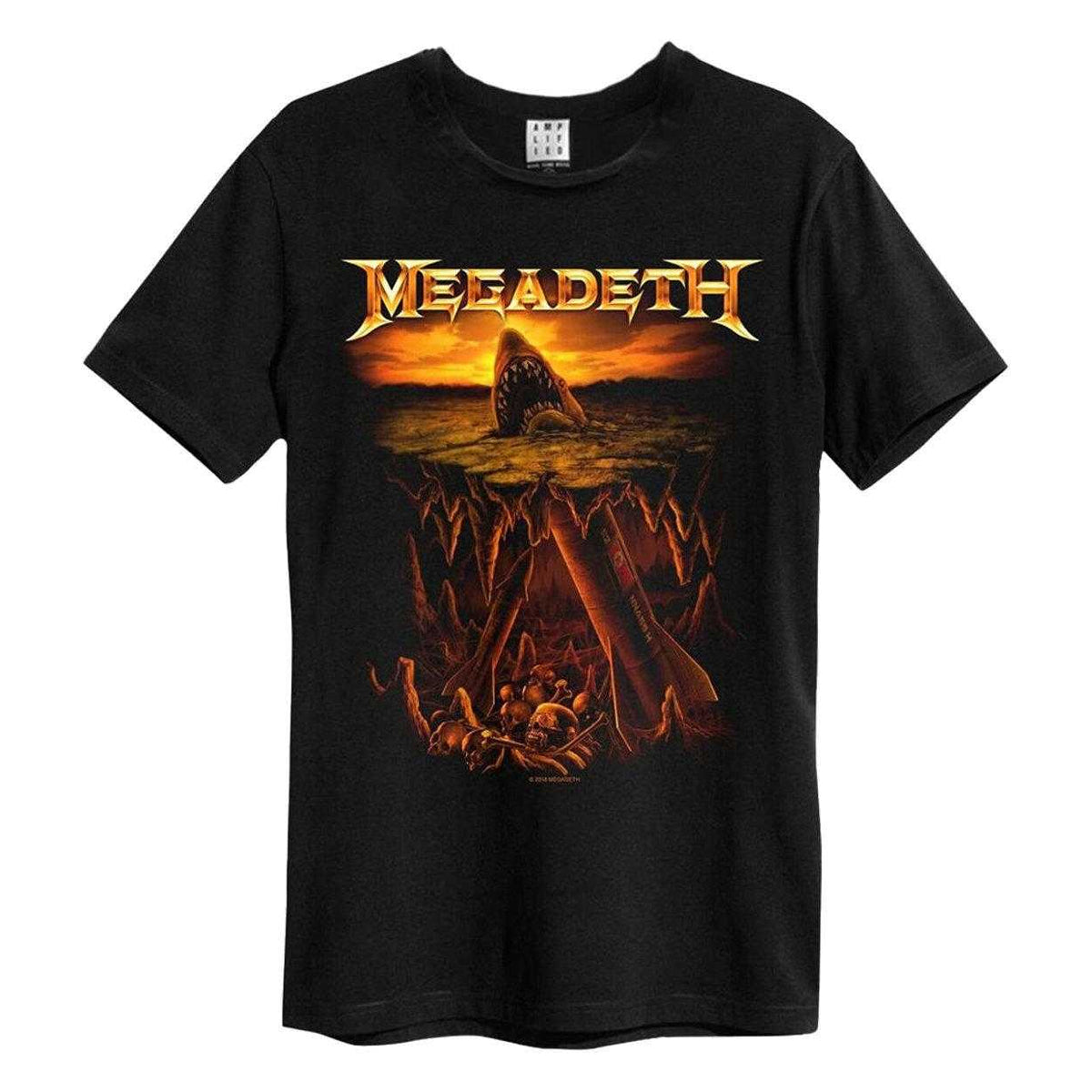 Black - Front - Amplified Unisex Adult Shark Nukes Megadeth T-Shirt