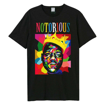 Black-Multicoloured - Front - Amplified Unisex Adult Geo Crown Notorious Big T-Shirt