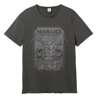 Charcoal - Front - Amplified Mens The Black Album Metallica T-Shirt