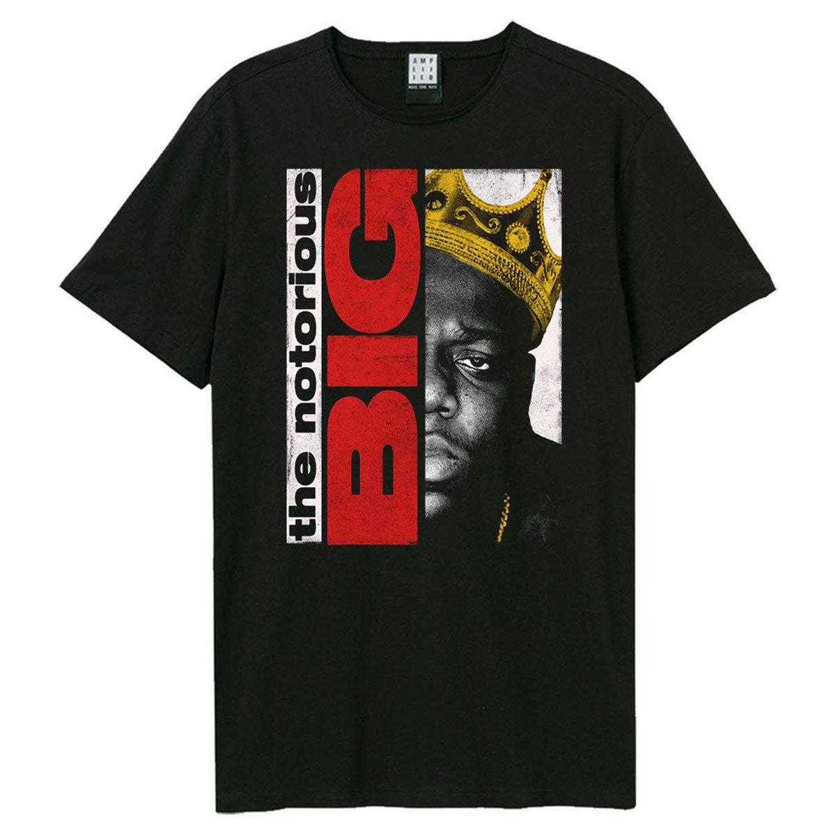 Black - Front - Amplified Unisex Adult Half Face Portrait Notorious Big T-Shirt