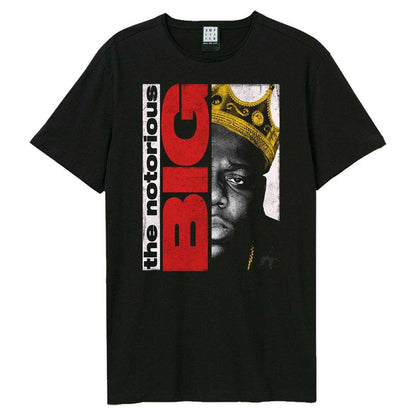 Black - Front - Amplified Unisex Adult Half Face Portrait Notorious Big T-Shirt