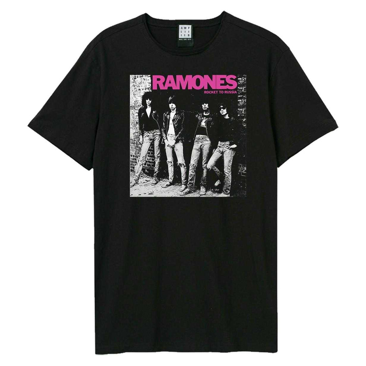 Black - Front - Amplified Unisex Adult Rocket To Russia Ramones T-Shirt