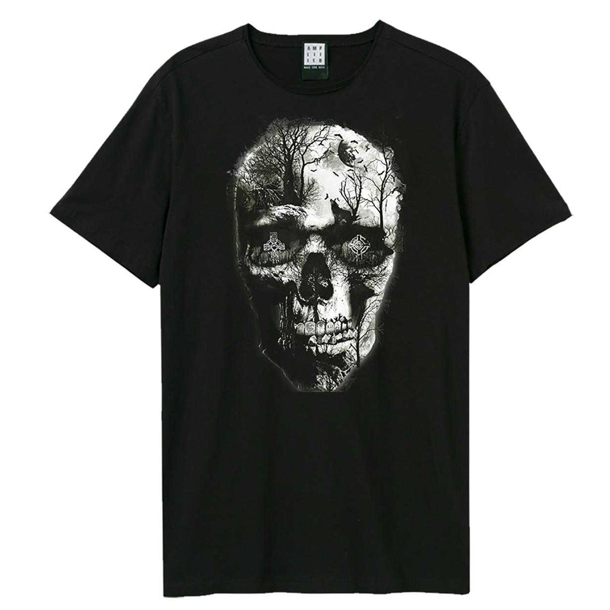 Black - Front - Amplified Unisex Adult Shadows Graveyard T-Shirt