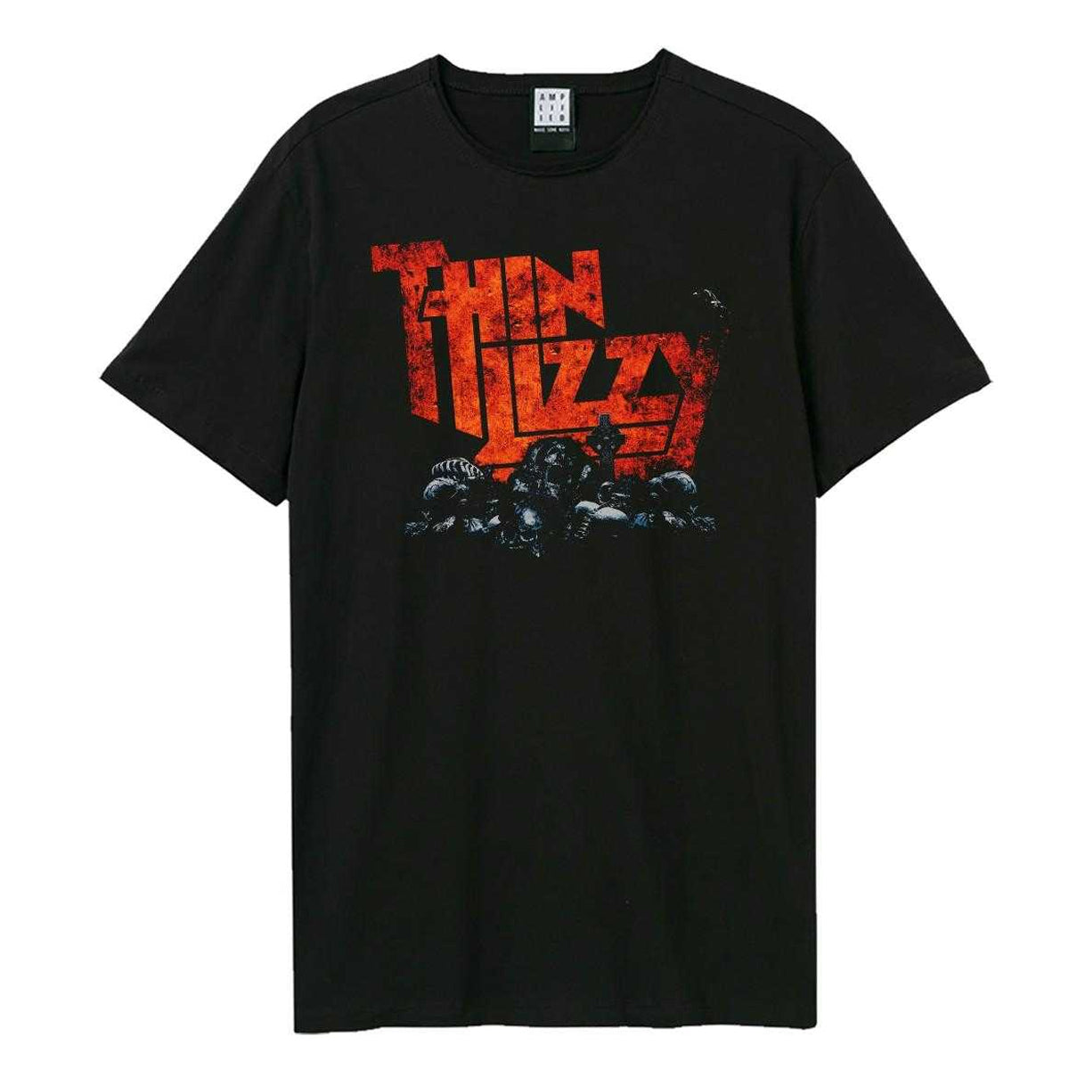 Black - Front - Amplified Unisex Adult Halloween Thin Lizzy Logo T-Shirt