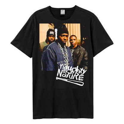 Black - Front - Amplified Unisex Adult Band Photo Naughty By Nature T-Shirt