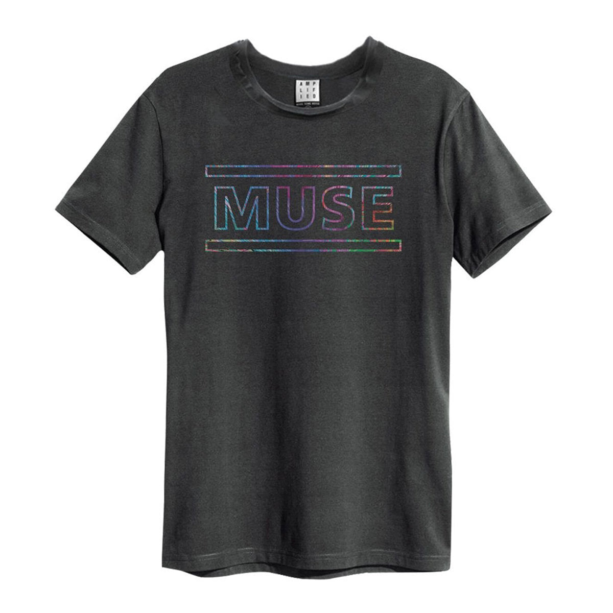 Charcoal - Front - Amplified Unisex Adult Rainbow Logo Muse T-Shirt