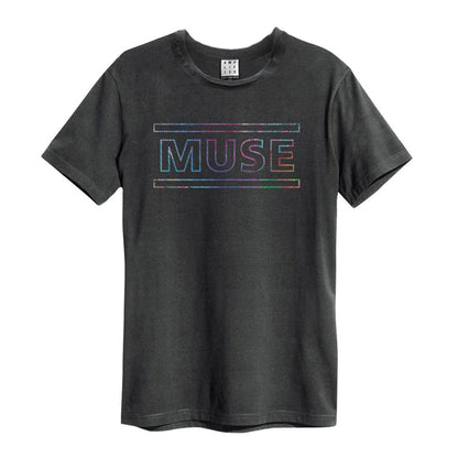 Charcoal - Front - Amplified Unisex Adult Rainbow Logo Muse T-Shirt
