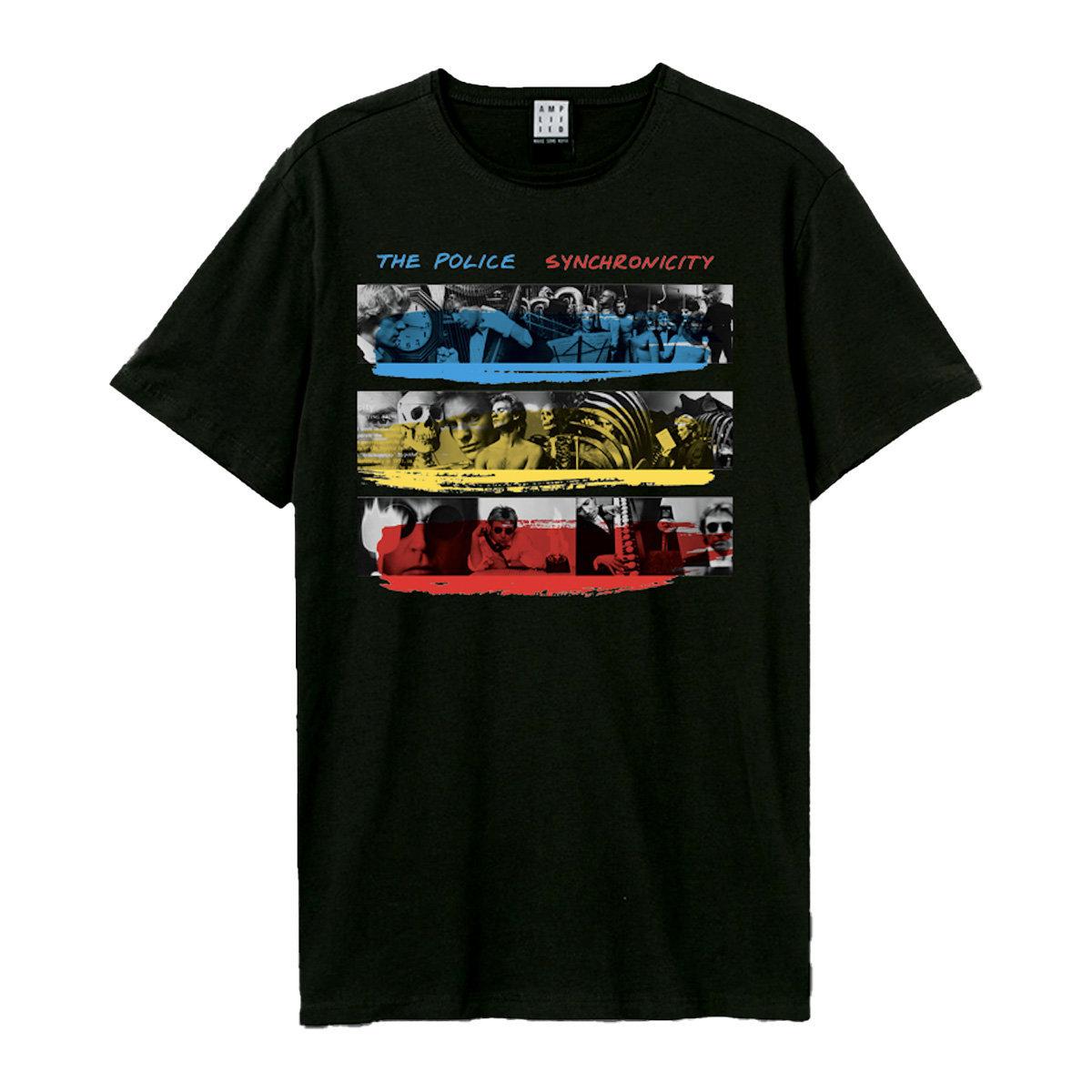 Black - Front - Amplified Unisex Adult Synchronicity The Police T-Shirt