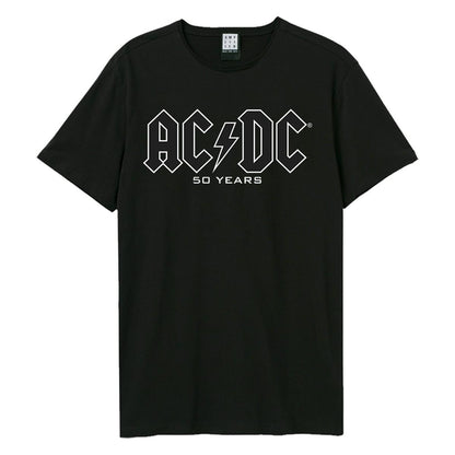 Black - Front - Amplified Unisex Adult History Of A Tee AC-DC T-Shirt