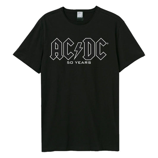 Black - Front - Amplified Unisex Adult History Of A Tee AC-DC T-Shirt