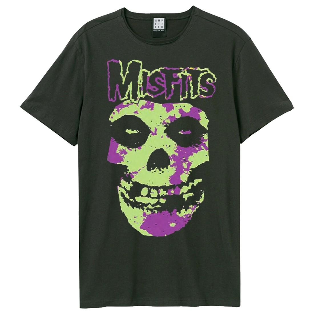 Charcoal - Front - Amplified Unisex Adult Camo Skull Misfits T-Shirt