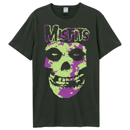 Charcoal - Front - Amplified Unisex Adult Camo Skull Misfits T-Shirt