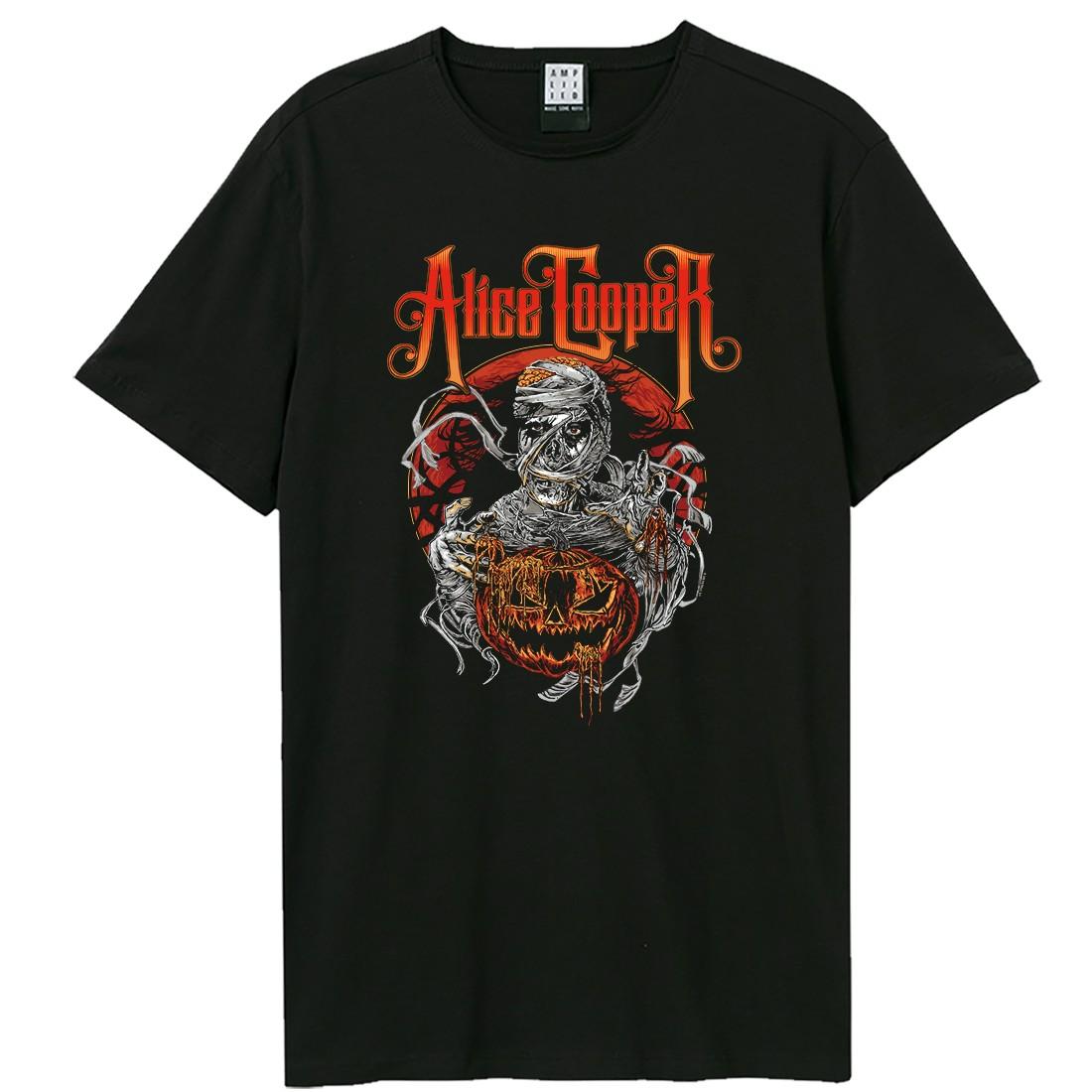 Black - Front - Amplified Unisex Adult Halloween Pumpkin Alice Cooper T-Shirt