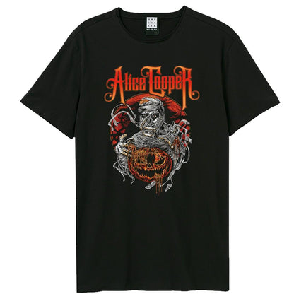 Black - Front - Amplified Unisex Adult Halloween Pumpkin Alice Cooper T-Shirt