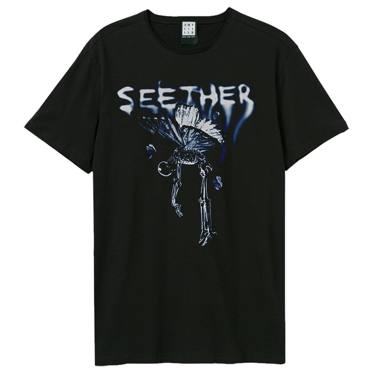 Black - Front - Amplified Unisex Adult Butterfly Seether T-Shirt