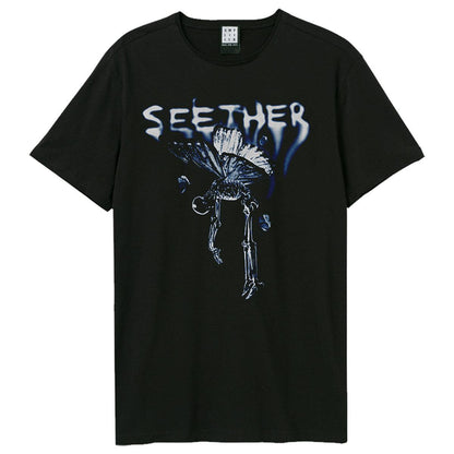 Black - Front - Amplified Unisex Adult Butterfly Seether T-Shirt