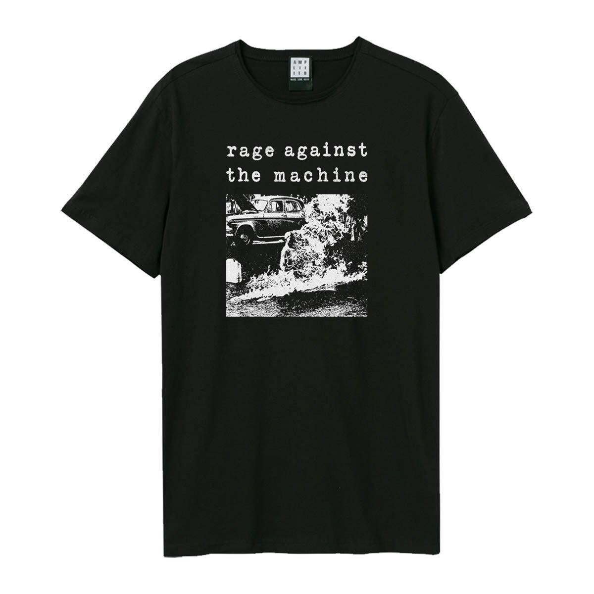Black - Front - Amplified Unisex Adult Monk Fire Rage Against the Machine T-Shirt