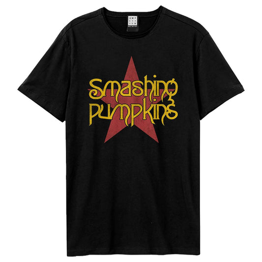 Black - Front - Amplified Unisex Adult Star Logo The Smashing Pumpkins T-Shirt