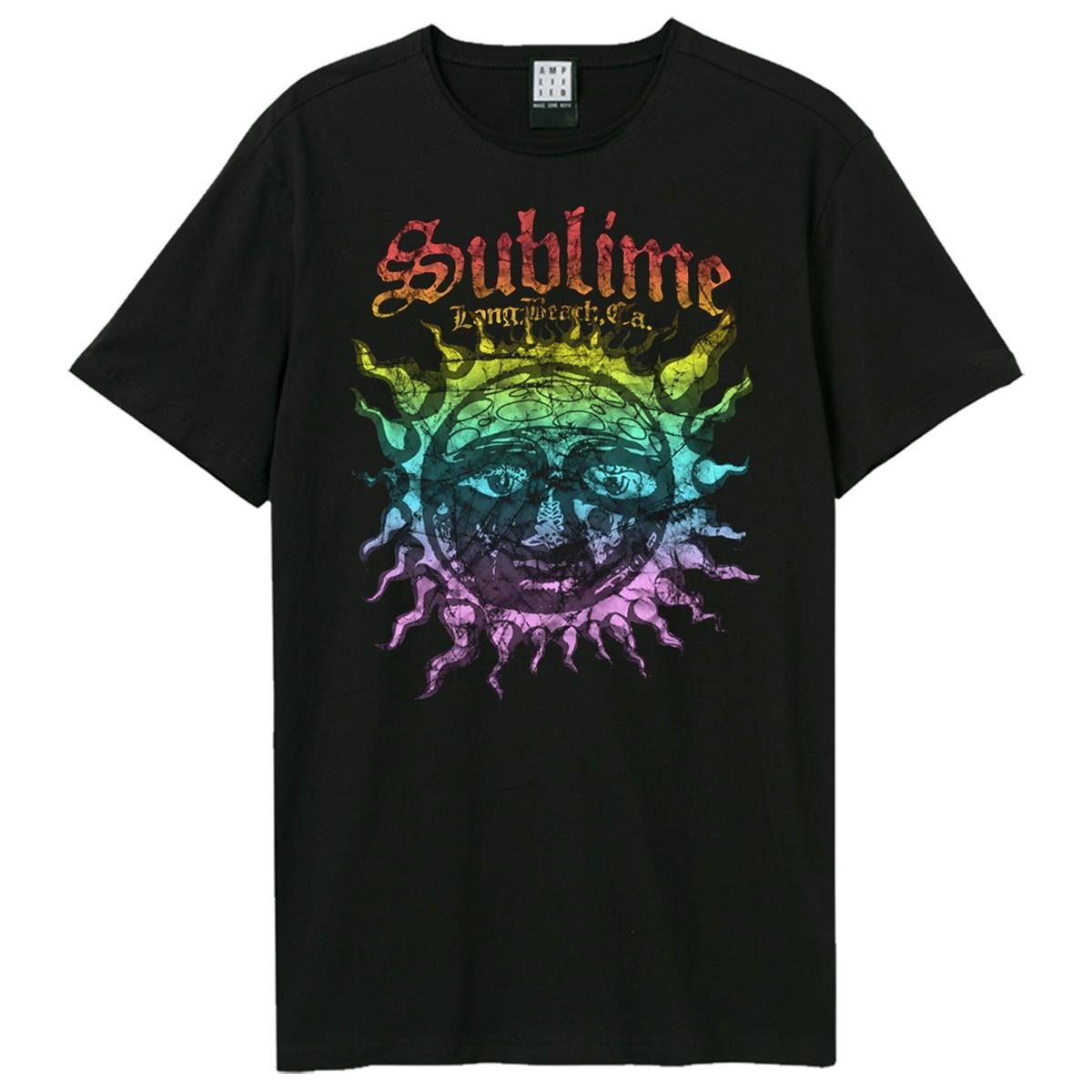 Black - Front - Amplified Unisex Adult Ombre Sun Sublime T-Shirt