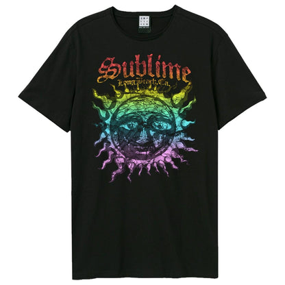 Black - Front - Amplified Unisex Adult Ombre Sun Sublime T-Shirt