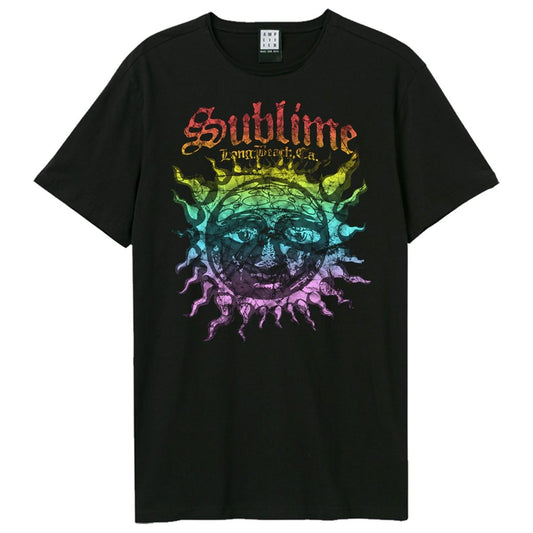 Black - Front - Amplified Unisex Adult Ombre Sun Sublime T-Shirt