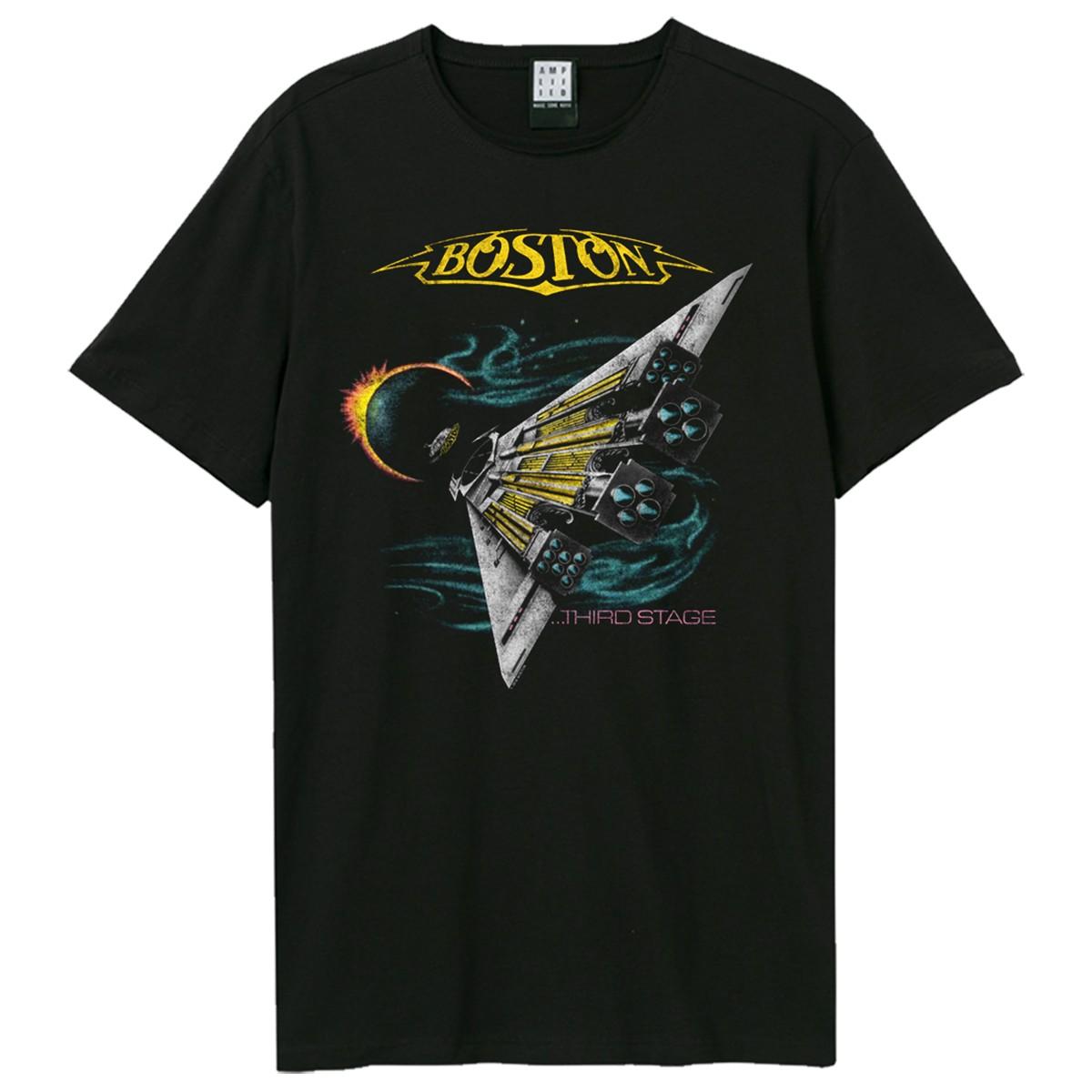 Black - Front - Amplified Unisex Adult Third Stage Boston T-Shirt