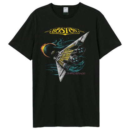 Black - Front - Amplified Unisex Adult Third Stage Boston T-Shirt