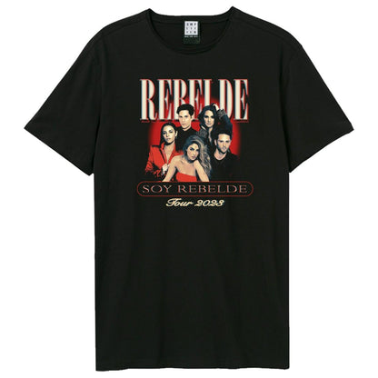 Black - Front - Amplified Unisex Adult Soy Rebelde RBD T-Shirt