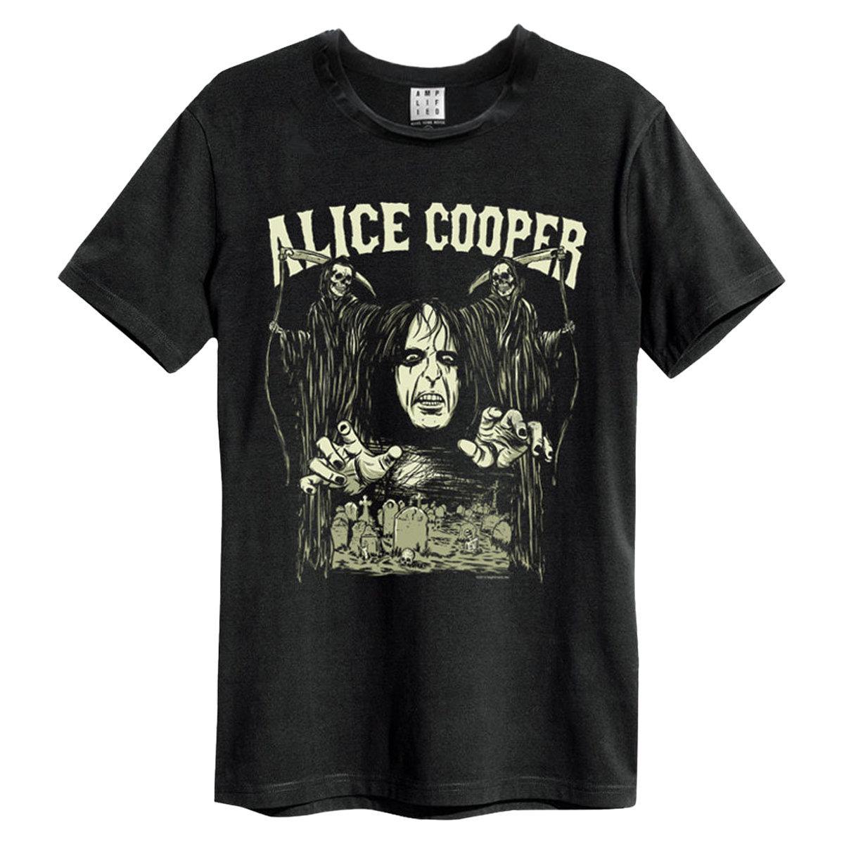 Black - Front - Amplified Unisex Adult Reapers Alice Cooper T-Shirt