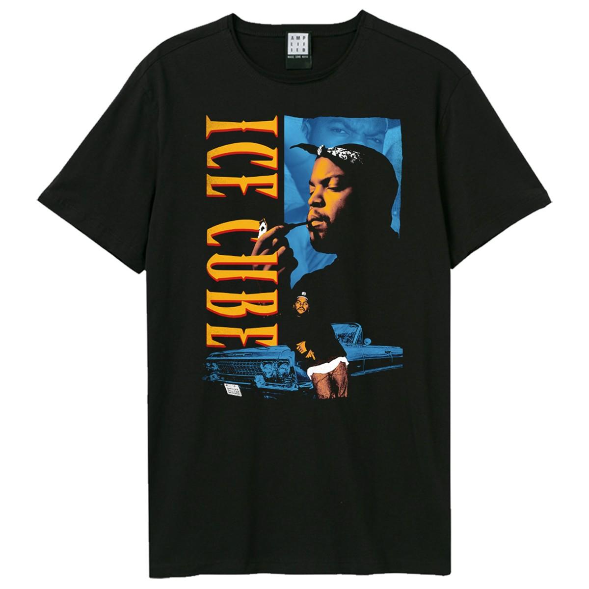 Black - Front - Amplified Unisex Adult 90´s Bootleg Ice Cube T-Shirt