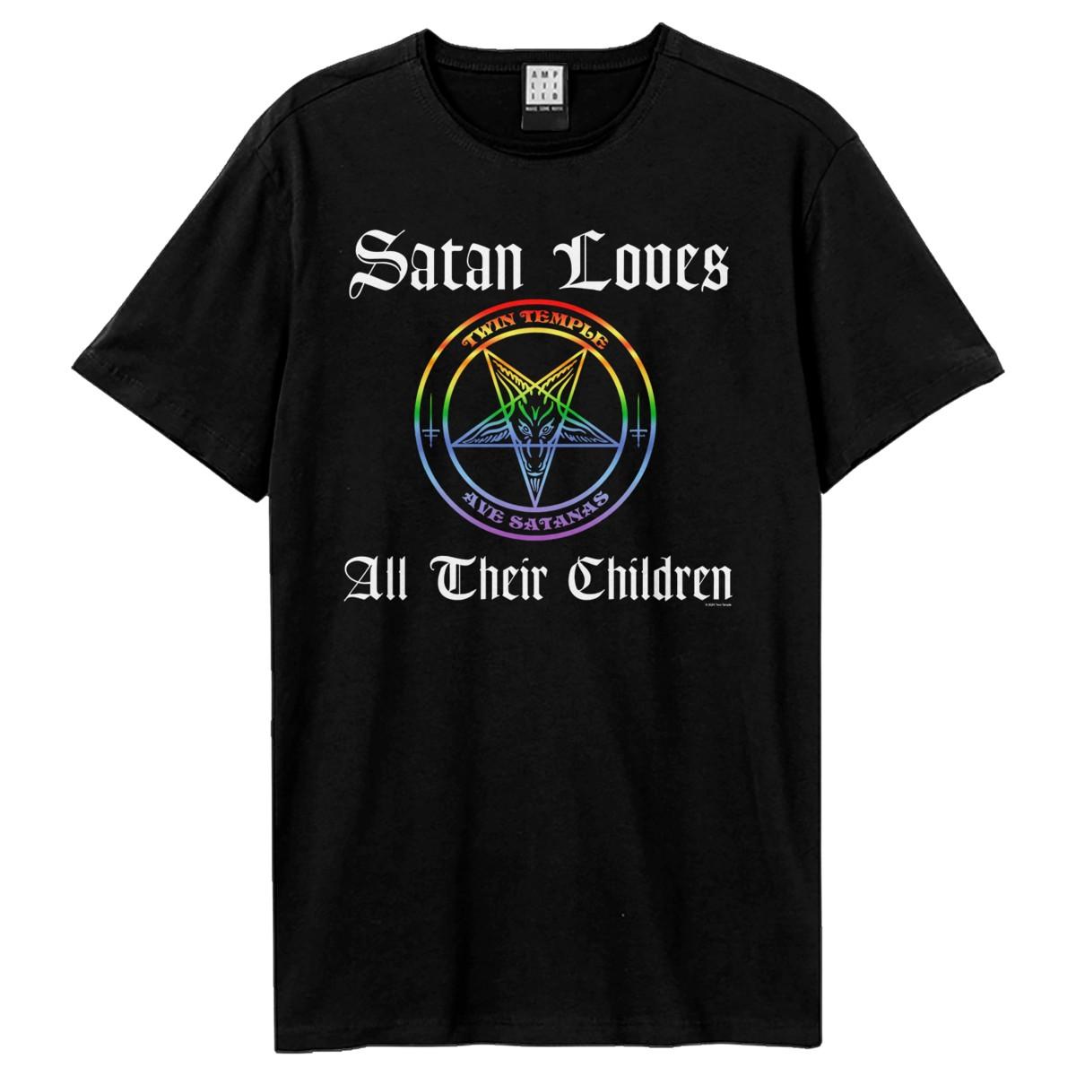 Black - Front - Amplified Unisex Adult Satan Love All Their Children Twin Temple T-Shirt
