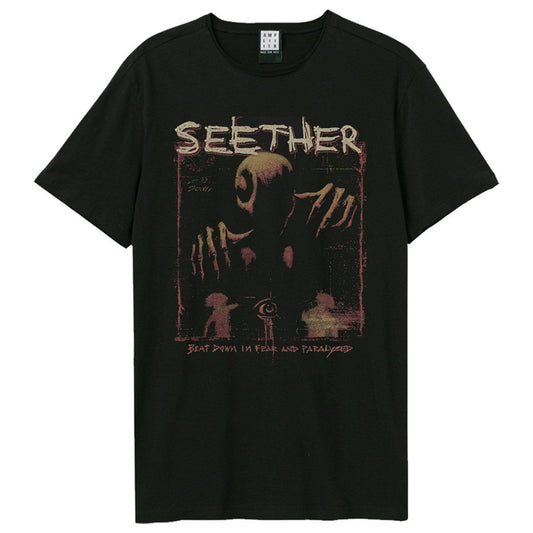 Black - Front - Amplified Unisex Adult Beat Down In Fear Seether T-Shirt