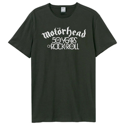 Charcoal - Front - Amplified Unisex Adult 50th Lock Up Motorhead T-Shirt