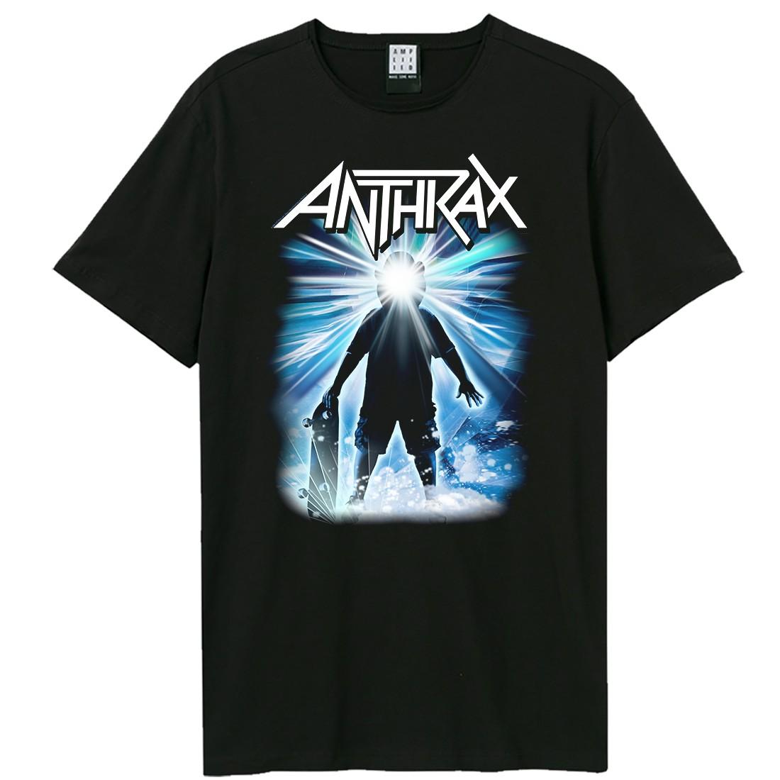 Black - Front - Amplified Unisex Adult Halloween Blue Light Anthrax T-Shirt