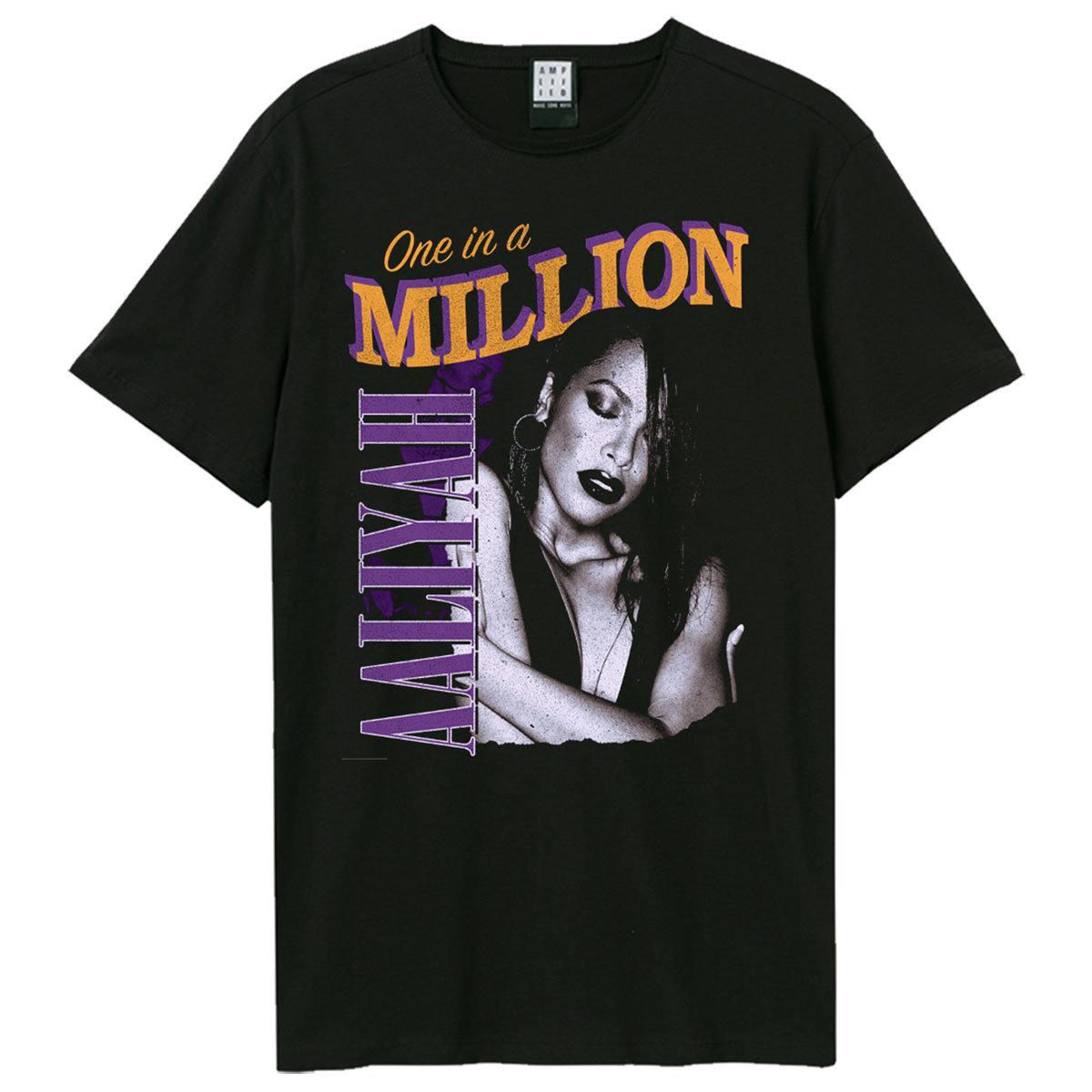 Black - Front - Amplified Unisex Adult One In A Million Aaliyah T-Shirt