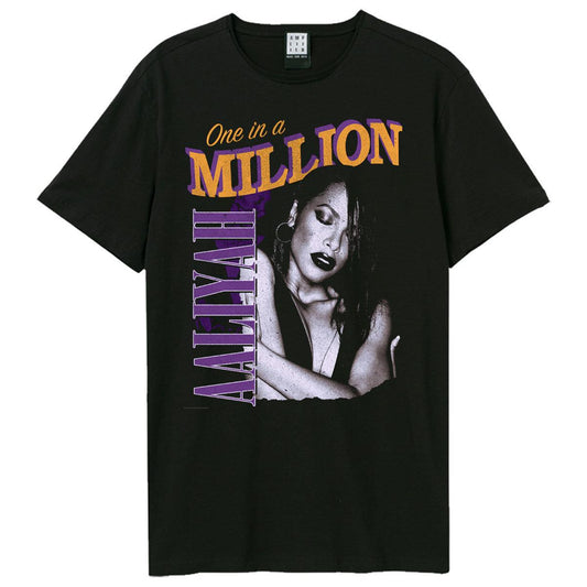 Black - Front - Amplified Unisex Adult One In A Million Aaliyah T-Shirt