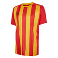 Vermillion-Yellow - Front - Umbro Boys Milan Striped Jersey