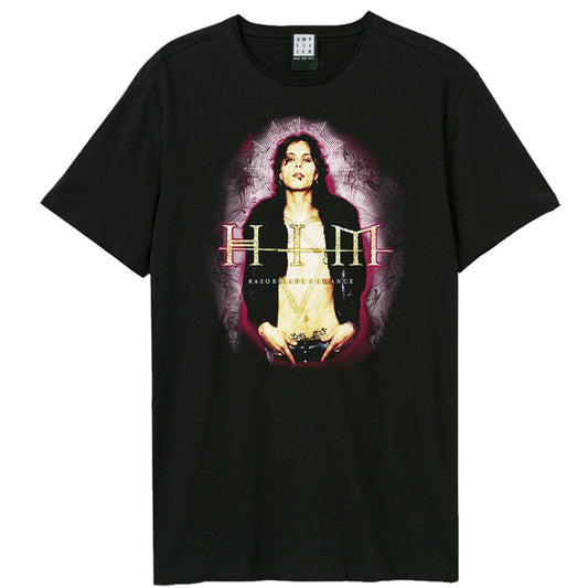 Black - Front - Amplified Unisex Adult Razorblade Romance HIM T-Shirt