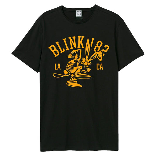 Black - Front - Amplified Unisex Adult Collegiate Bunny Blink 182 T-Shirt