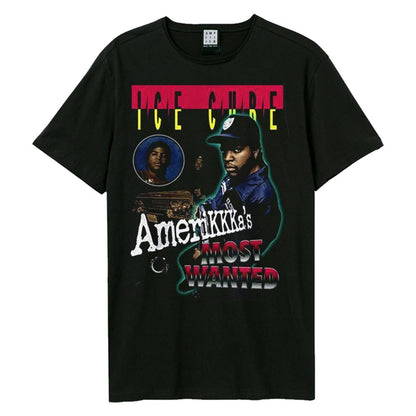 Black - Front - Amplified Unisex Adult Amerikkka´s Most Wanted Ice Cube T-Shirt
