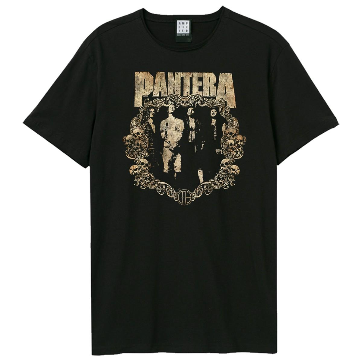 Black - Front - Amplified Unisex Adult Skull Frame Pantera T-Shirt