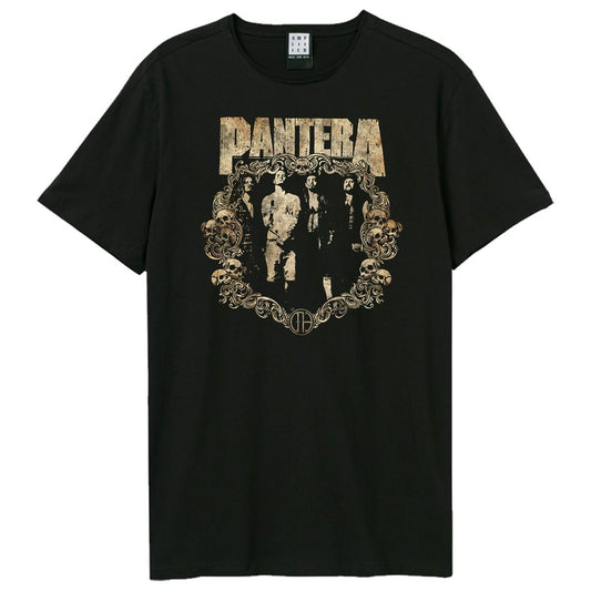 Black - Front - Amplified Unisex Adult Skull Frame Pantera T-Shirt